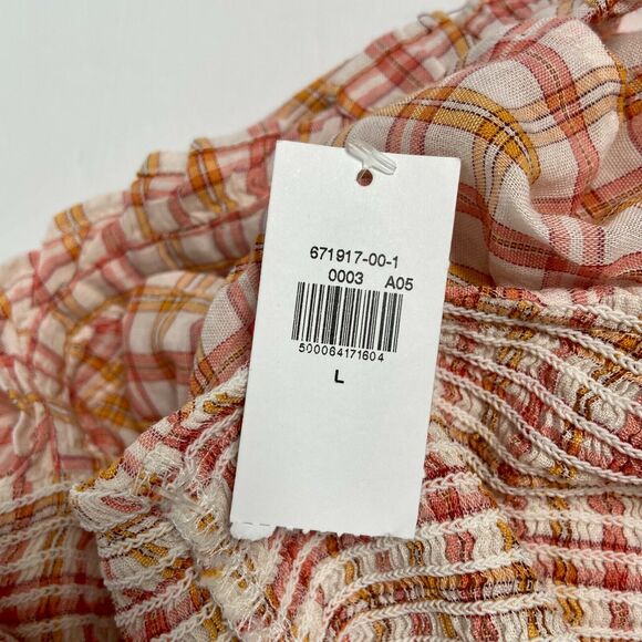 Old Navy Ruffled Smocked Bodice Plaid Sleeveless Top Shirt for Women Large - Picture 5 of 8